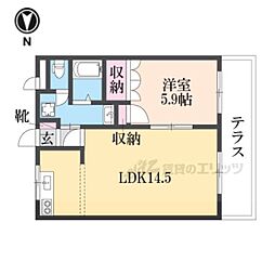 GREEN VILLAGE 1階1LDKの間取り