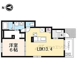 Ｃａｓａエスポワール水口 1階1LDKの間取り