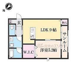 JR草津線 甲賀駅 徒歩12分の賃貸アパート 2階1LDKの間取り