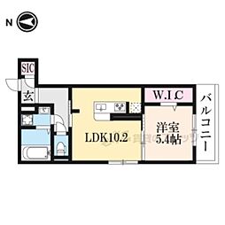 京阪石山坂本線 三井寺駅 徒歩5分の賃貸アパート 3階1LDKの間取り