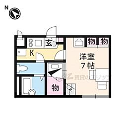 レオパレスサンシャインヒコネ 1Kの間取図画像