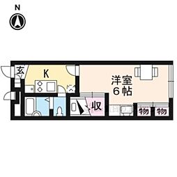 近江鉄道八日市線 太郎坊宮前駅 徒歩6分の賃貸アパート 2階1Kの間取り
