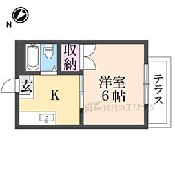 JR東海道・山陽本線 南彦根駅 徒歩21分の賃貸アパート 1階1Kの間取り