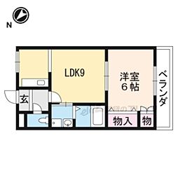 メープルタウン北野 1階1LDKの間取り