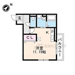 Ｃｉｅｌ　Ｂｌｕｅ　Ｍｏｒｉｙａｍａ 3階ワンルームの間取り