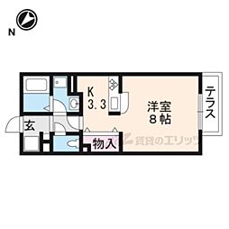 JR東海道・山陽本線 南草津駅 徒歩11分の賃貸アパート 2階ワンルームの間取り