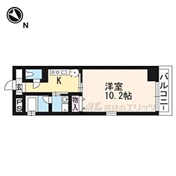 エリーフラッツ京町 5階1Kの間取り