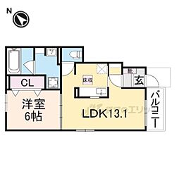 近江鉄道近江本線 ひこね芹川駅 徒歩4分の賃貸アパート 1階1LDKの間取り