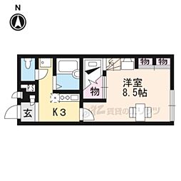 レオパレス石山 1Kの間取図画像