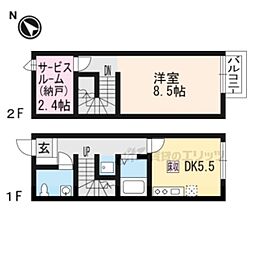 エスポワール西出 1DKの間取図画像