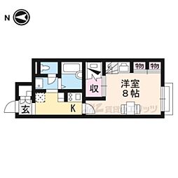 レオパレススタジオM日野 1Kの間取図画像