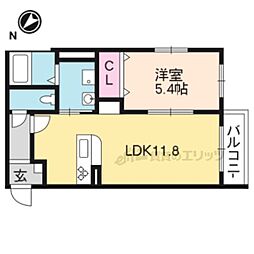 ハートフル下戸山 1LDKの間取図画像