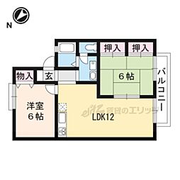 フォレストパークB 2LDKの間取図画像