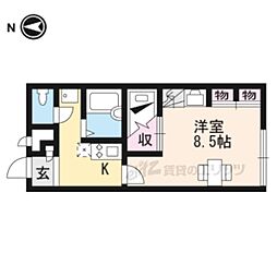 レオパレスy'scourt日野 1Kの間取図画像
