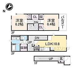 ラビットレジデンス1 2LDKの間取図画像