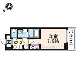 ルヴェール 1Kの間取図画像