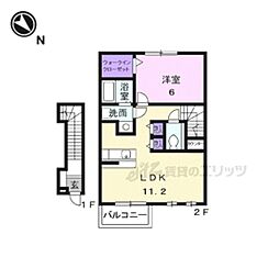 ベルフィオーレ2 1LDKの間取図画像
