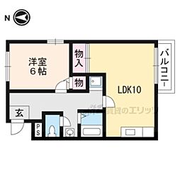 ロイヤルコーポ瀬田 1LDKの間取図画像