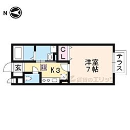 グランシャリオ 1Kの間取図画像