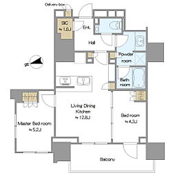 ザ・パークハウス芝御成門 3LDKの間取図画像