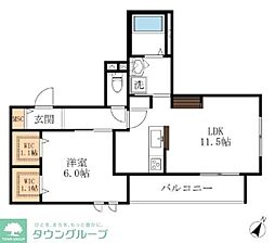 Garland Phoenix 3階1LDKの間取り
