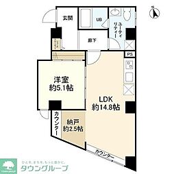 テラス・エクラ 4階1SLDKの間取り