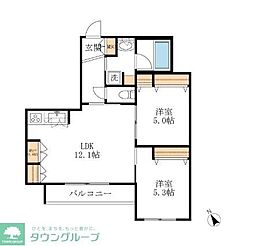 クレアージュ 2LDKの間取図画像