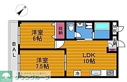 マルヨマンション 2LDKの間取図画像