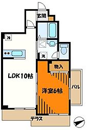 コリーヌ梶ヶ谷 1LDKの間取図画像