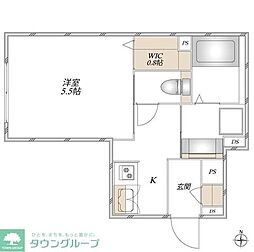 モアノ橘 1Kの間取図画像