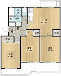 アドリーム新百合ヶ丘 3LDKの間取図画像