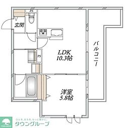(仮称)新石川1丁目メゾン東棟 1LDKの間取図画像