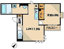 ベルフィオーレ2 1LDKの間取図画像