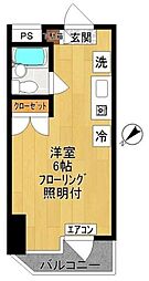 グランドゥール登戸 ワンルームの間取図画像