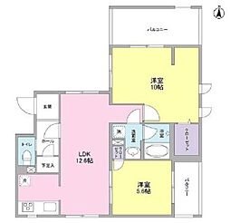 フェリチターレ 2LDKの間取図画像
