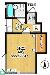 コーポスズキ 1Kの間取図画像