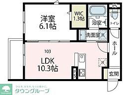 川崎市多摩区登戸アパート 1LDKの間取図画像