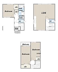 大久保駅10分「北新宿」Selection 3LDKの間取り
