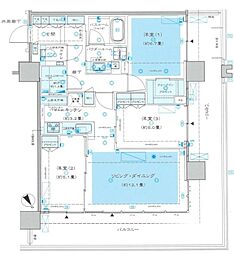 シティタワー新宿 3SLDKの間取図画像