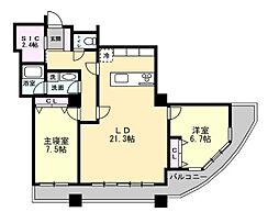 西戸山タワーホウムズノースタワー 2LDKの間取図画像