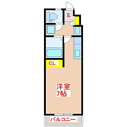 ビバリーズ21 ワンルームの間取図画像