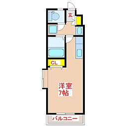 ビバリーズ21 ワンルームの間取図画像