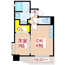 ツインコートタワー1番館 1DKの間取図画像
