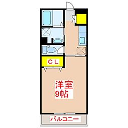 メゾンシャルム 1Kの間取図画像