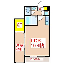 ヴェスタ 1LDKの間取図画像