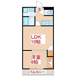 ヴィラ12 1LDKの間取図画像