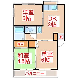 ウィングヒルズ 3DKの間取図画像