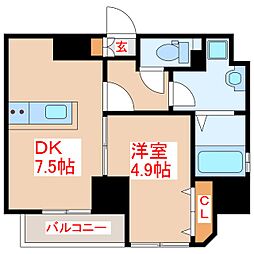 耳木兎HOUSE 1DKの間取図画像