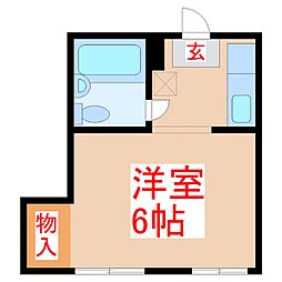 井上ビル 1Kの間取図画像