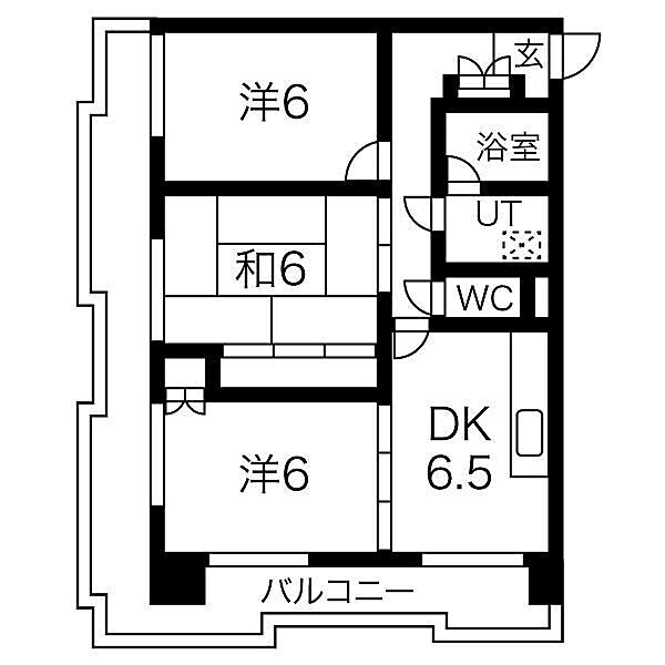 セキスイハイム徳川レジデンス ｜愛知県名古屋市東区東大曽根町(賃貸マンション3DK・6階・60.61㎡)の写真 その2